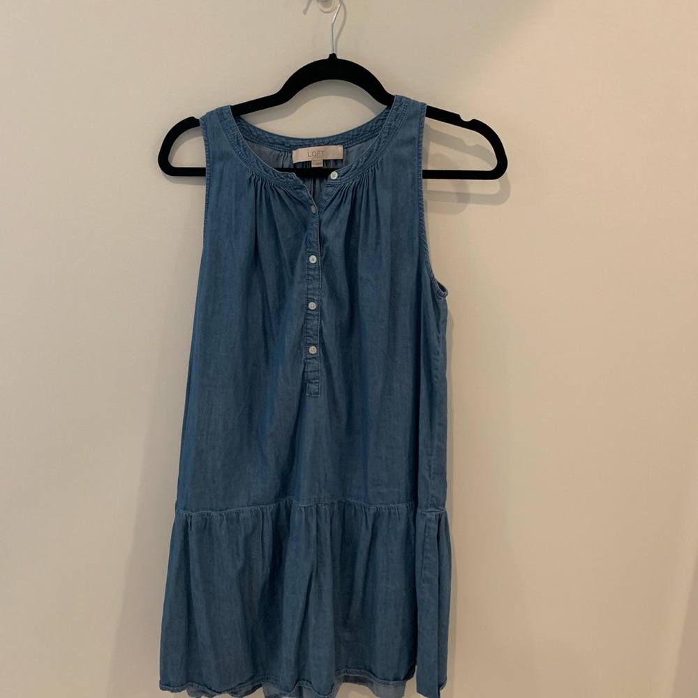 Denim below the knee dress